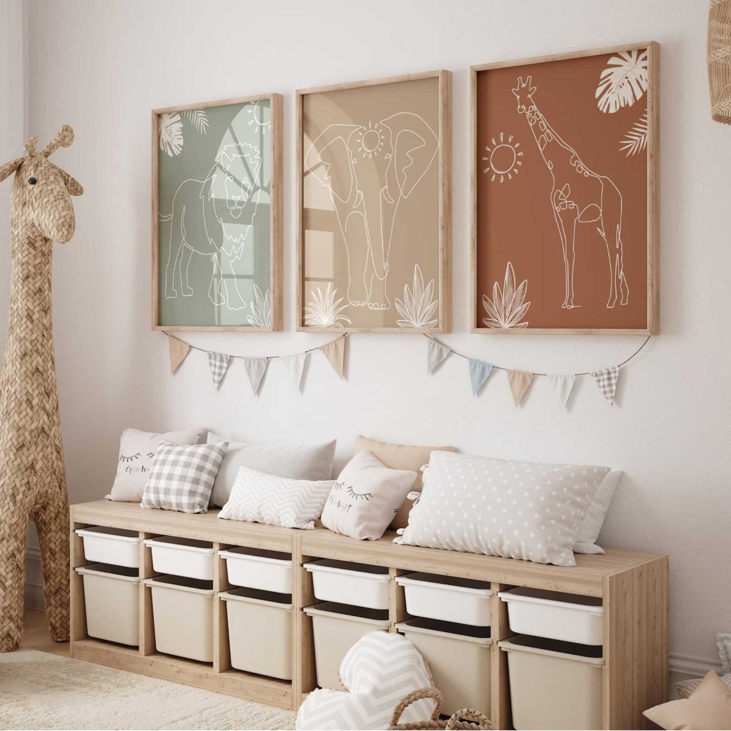 Set de 3 affiches sur toile "ZOO"