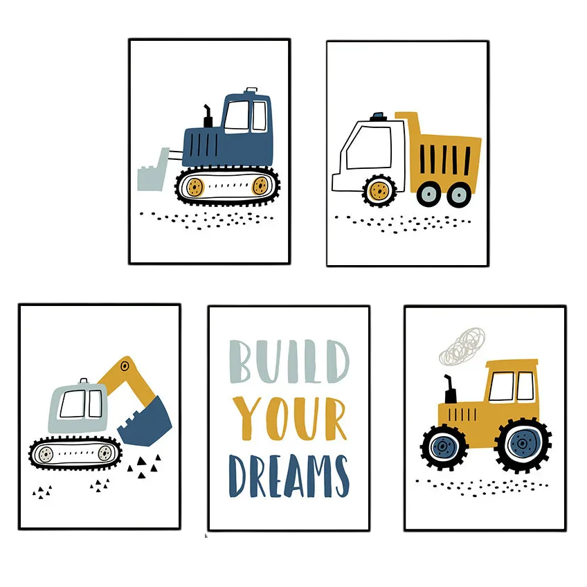 Affiche en toile "VÉHICULE DE CHANTIER"