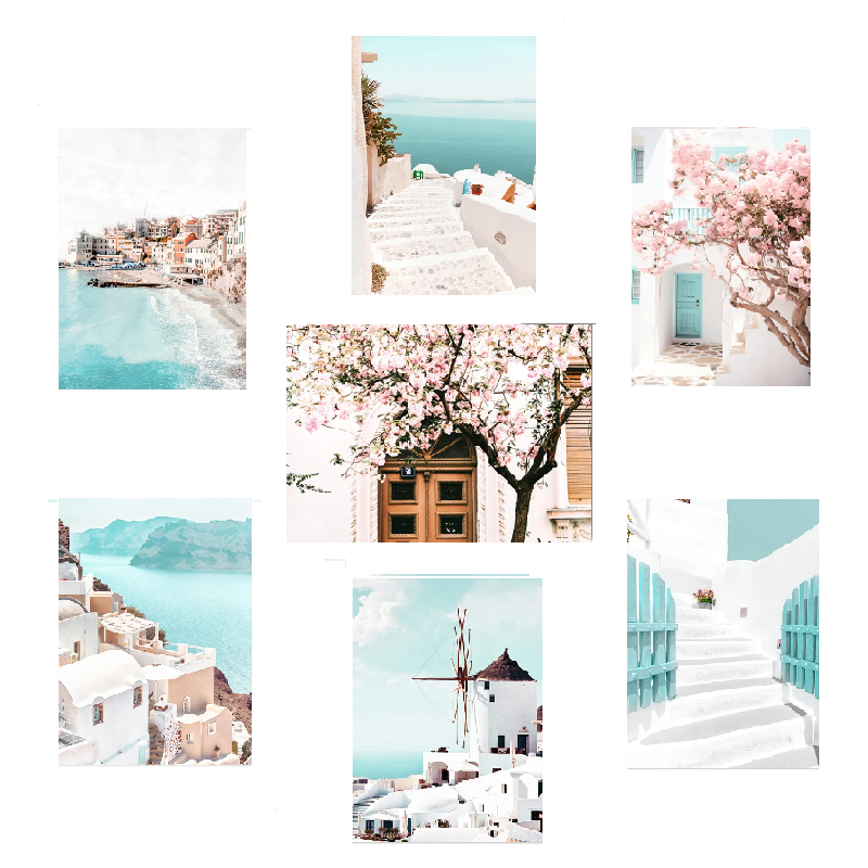 Affiche en toile ISLAND SANTORINI