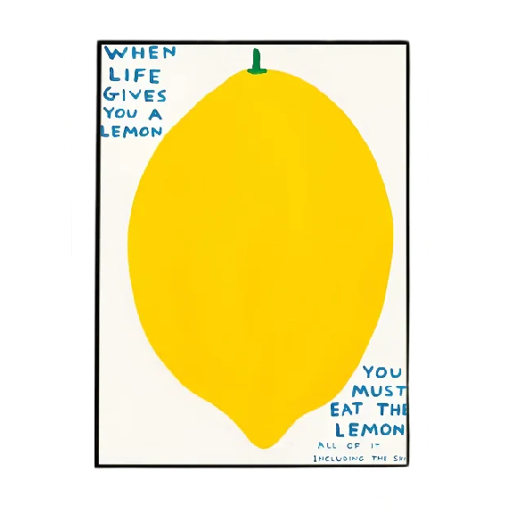 Affiche en toile CITRON inspiré "DAVID SHRIGLEY"