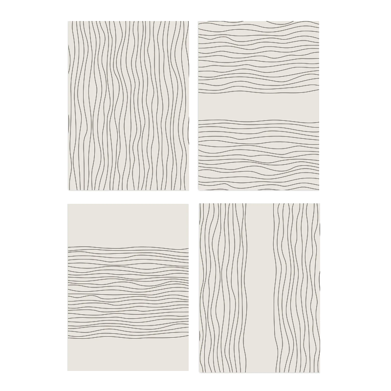 Affiche en toile abstraite BEIGE BLACK MODERN