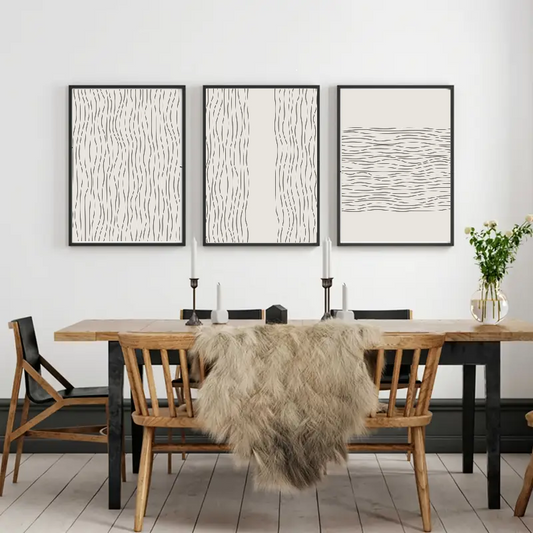 Affiche en toile abstraite BEIGE BLACK MODERN