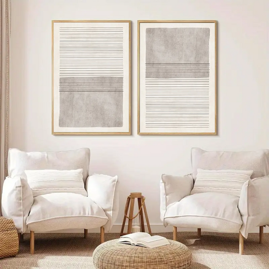 Affiche en toile abstraite BEIGE GRAY