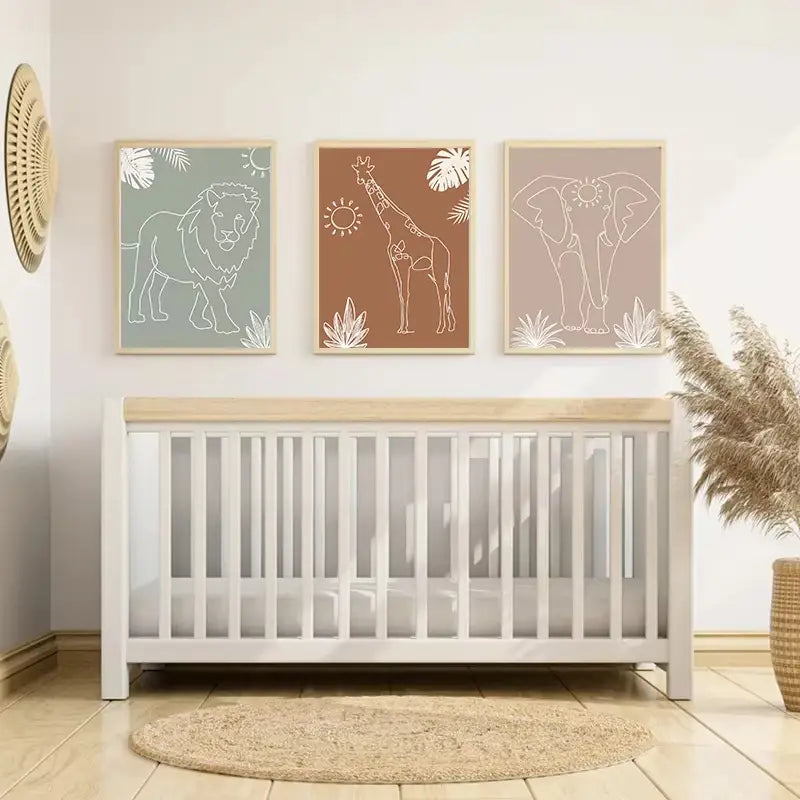 Set de 3 affiches sur toile "ZOO"