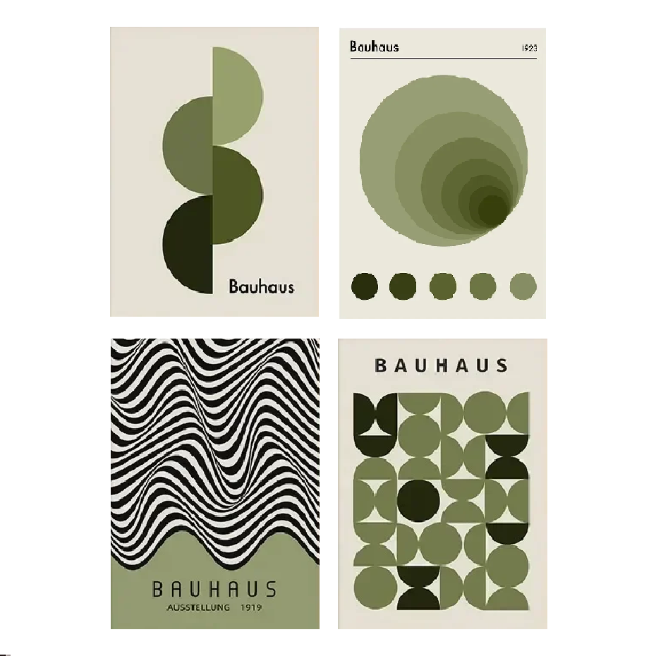 Affiche en toile BAUHAUS SCANDINAVE VERT