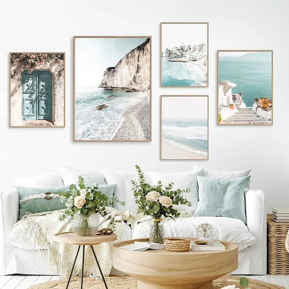 Affiche en toile SANTORINI BEACH