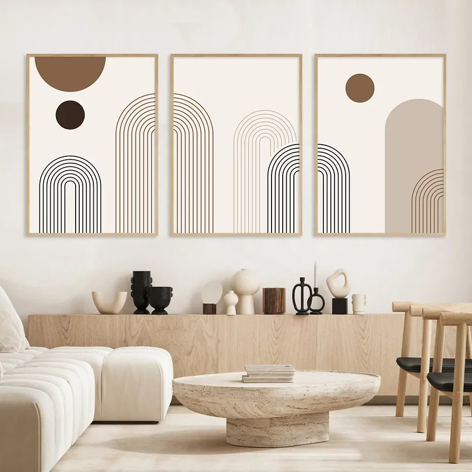 Set de 3 affiches en toile abstraite ARCHY