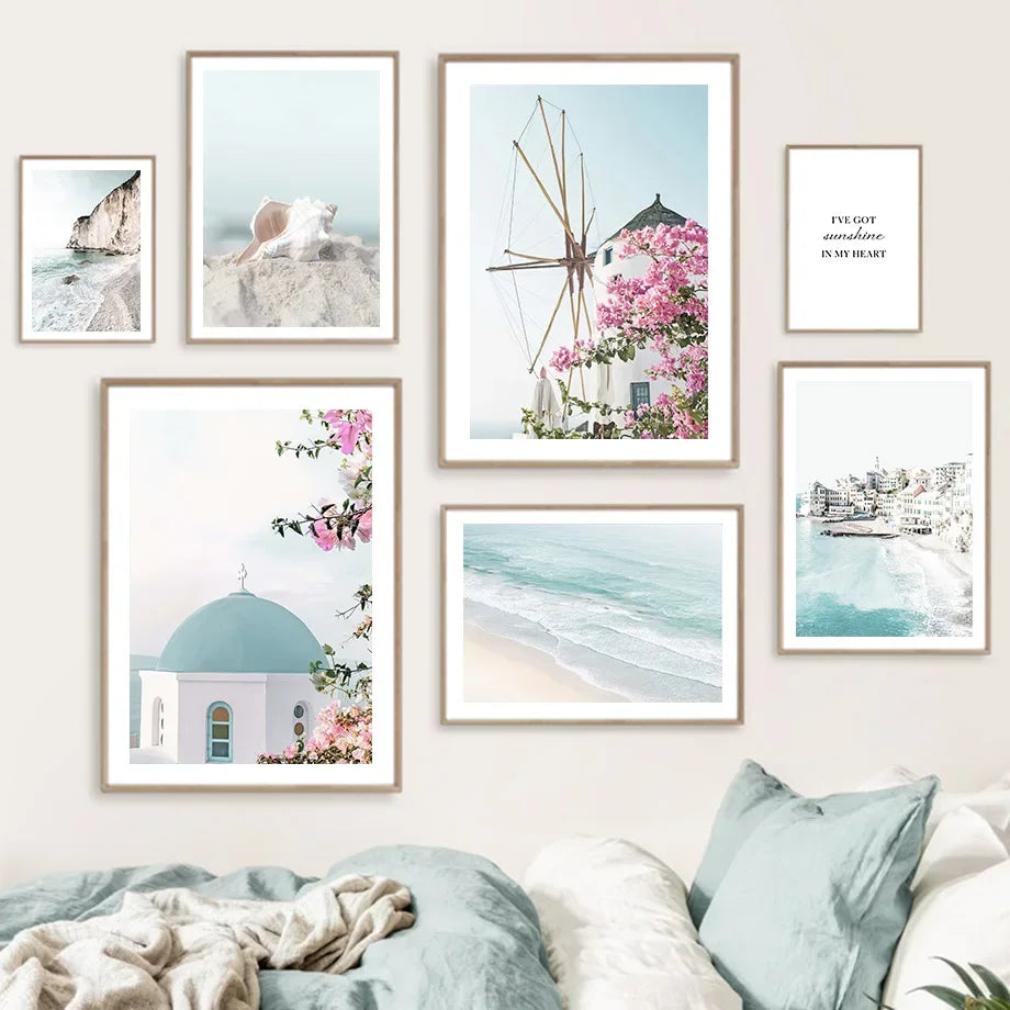 Affiche en toile SANTORINI BEACH