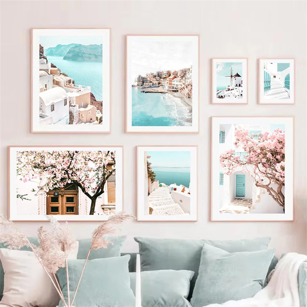 Affiche en toile ISLAND SANTORINI