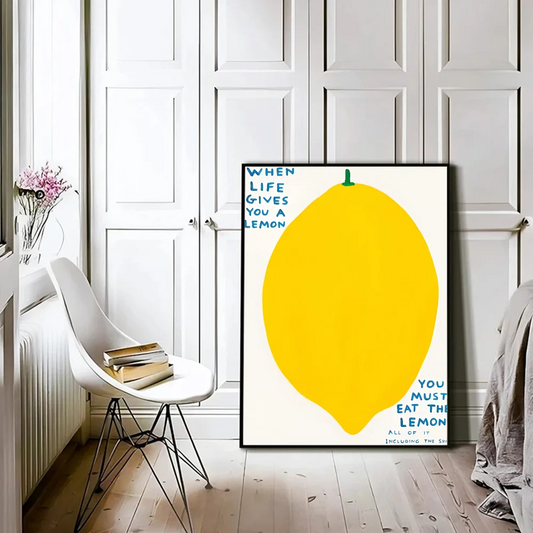 Affiche en toile  CITRON inspiré "DAVID SHRIGLEY"