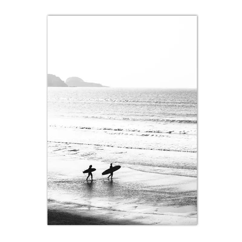 Affiche en toile noir et blanc SURFING BUS