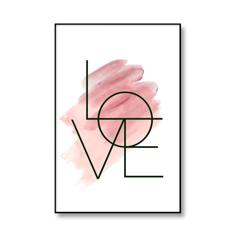 Affiche en toile LOVE HAPPY PLUME