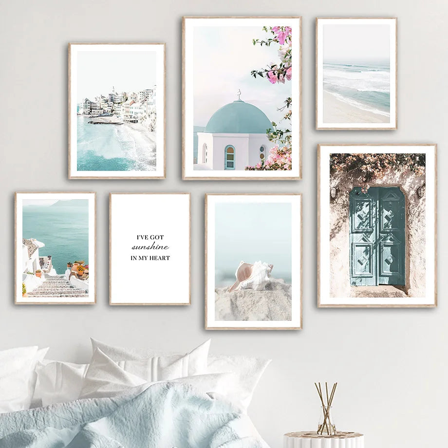 Affiche en toile SANTORINI BEACH