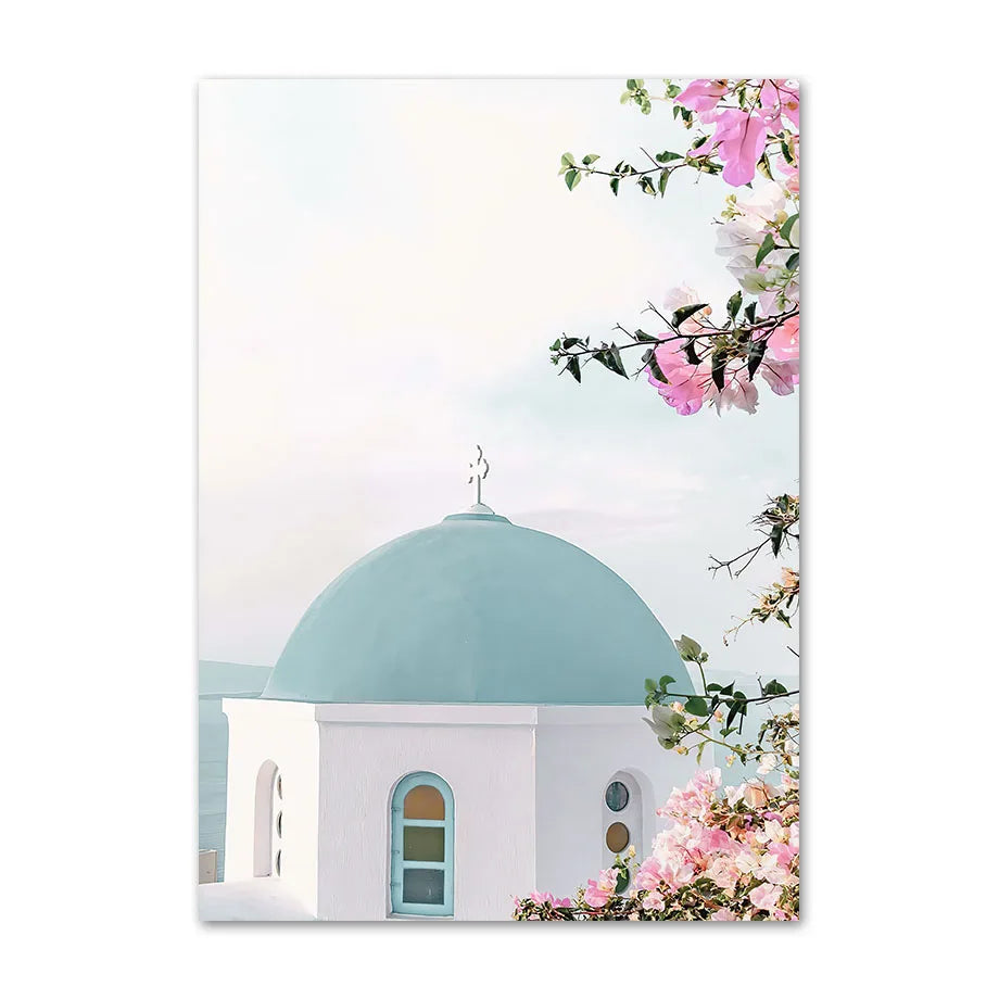 Affiche en toile SANTORINI BEACH