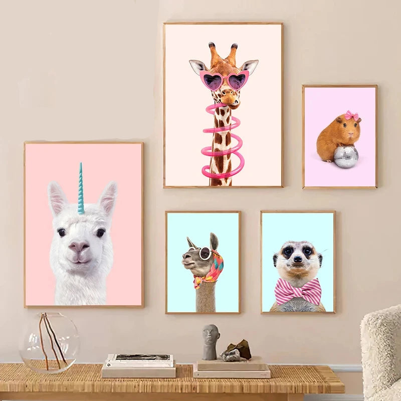 Affiche en toile "ANIMAUX EN FÊTE"