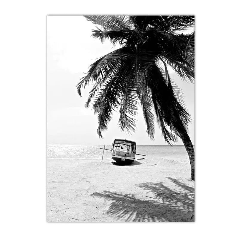 Affiche en toile noir et blanc SURFING BUS