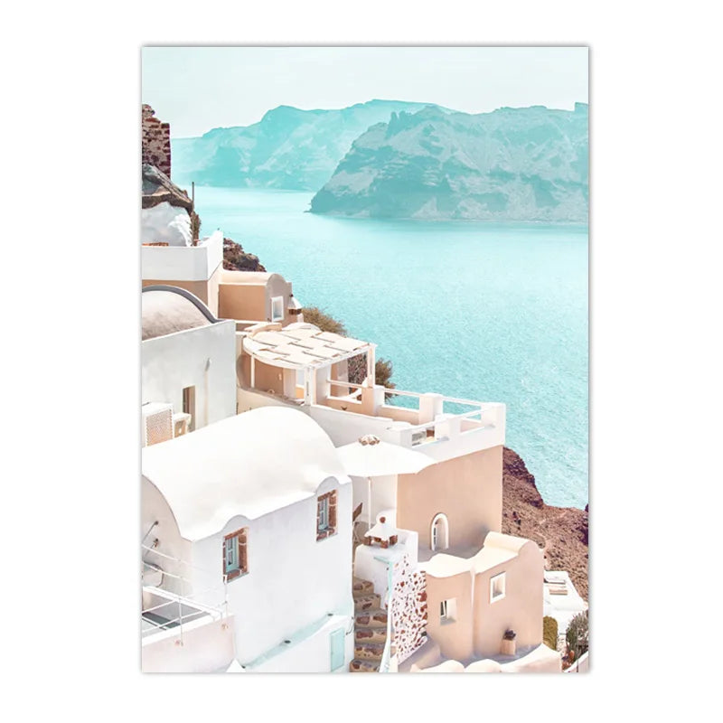 Affiche en toile ISLAND SANTORINI