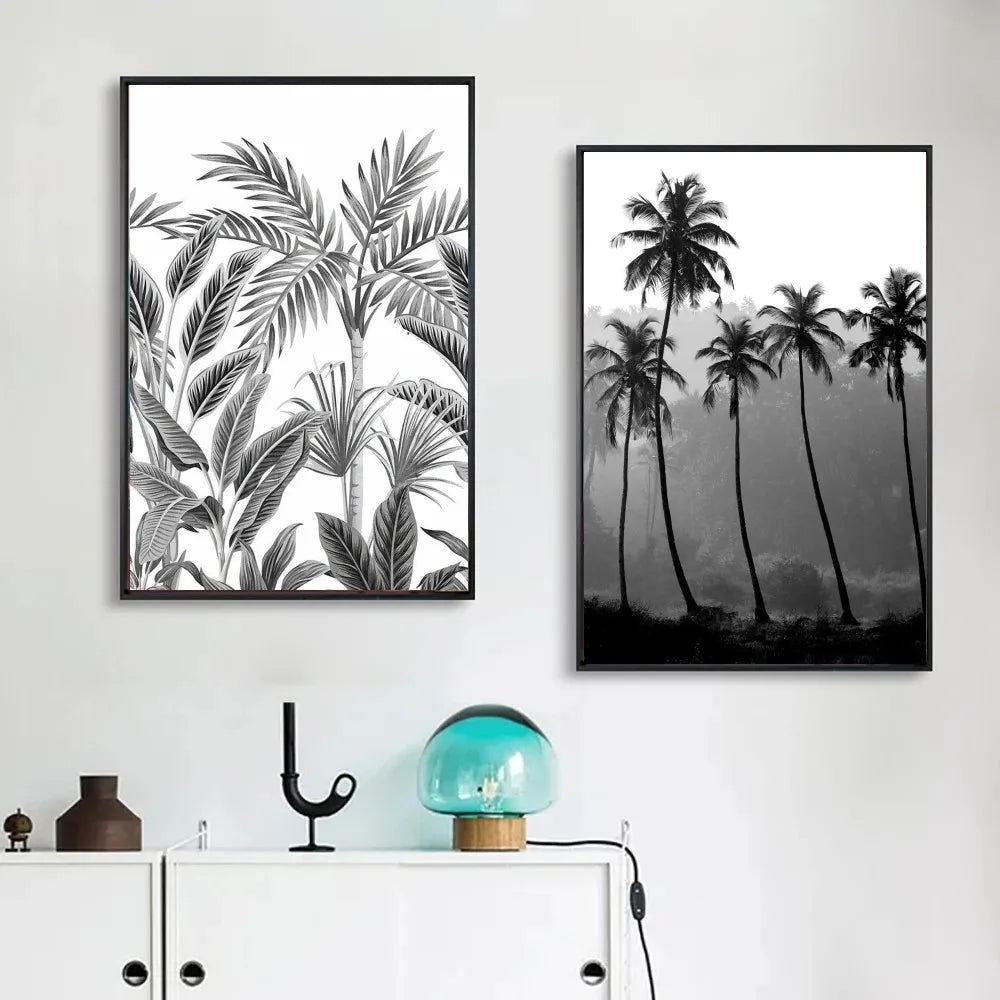 Affiche en toile noir et blanc PALMERS