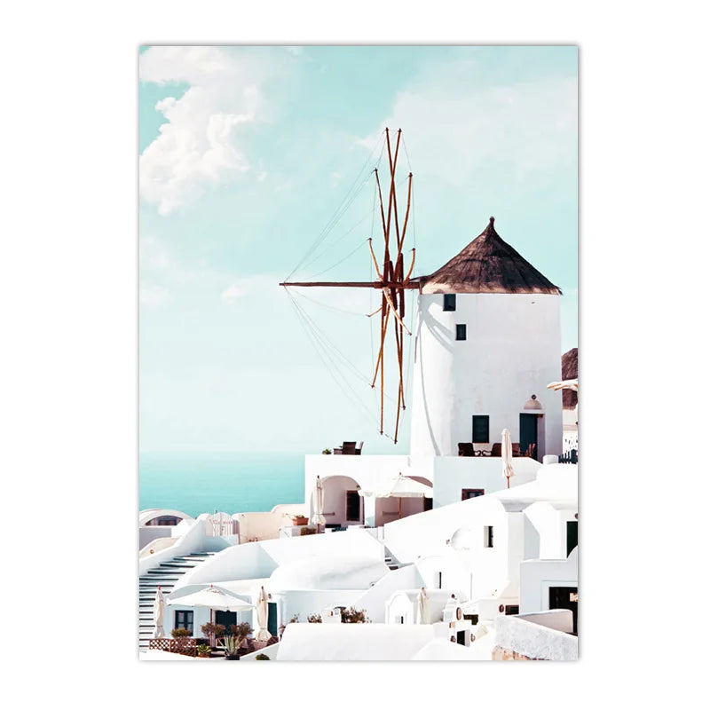 Affiche en toile ISLAND SANTORINI