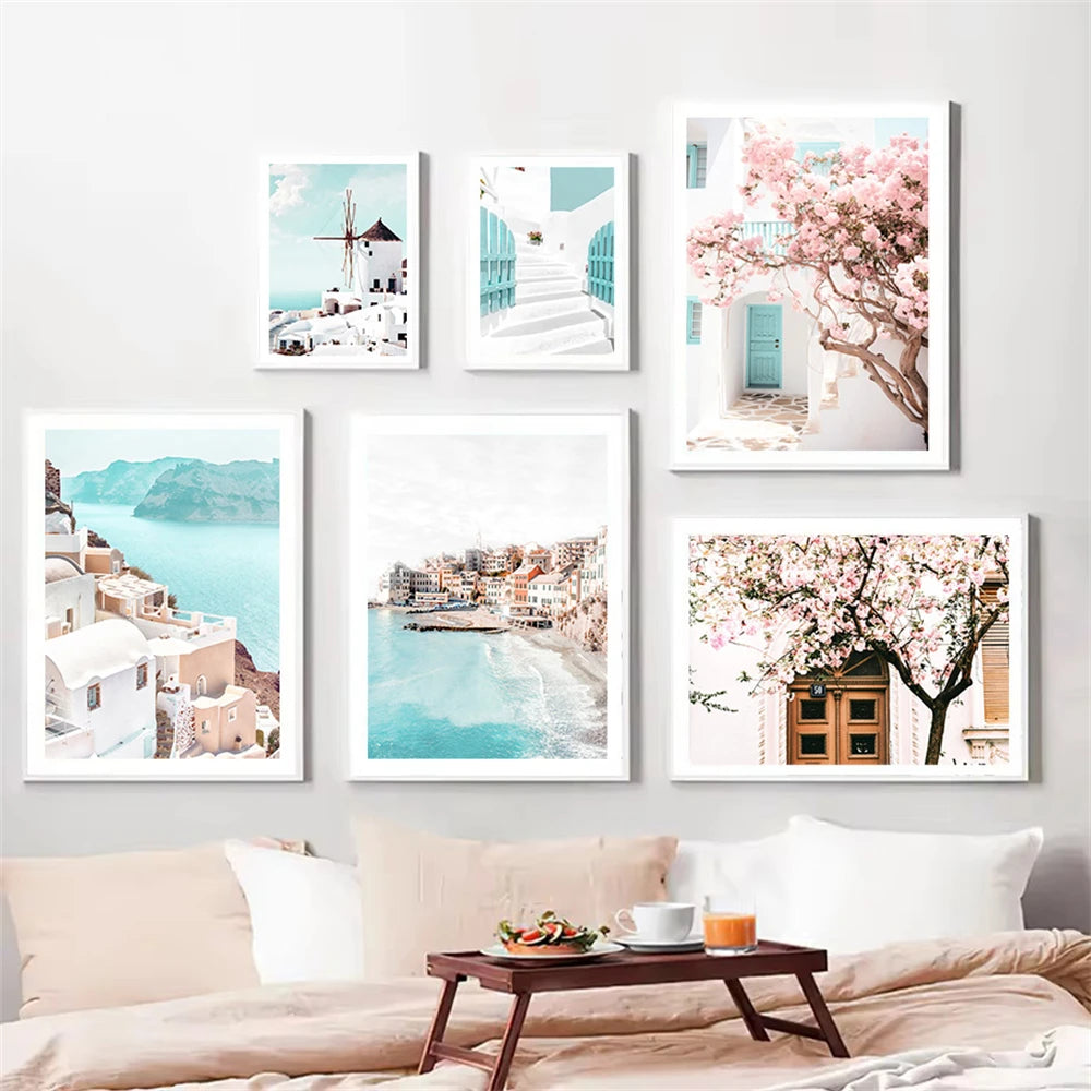 Affiche en toile ISLAND SANTORINI