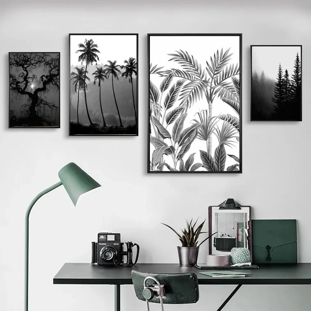 Affiche en toile noir et blanc PALMERS