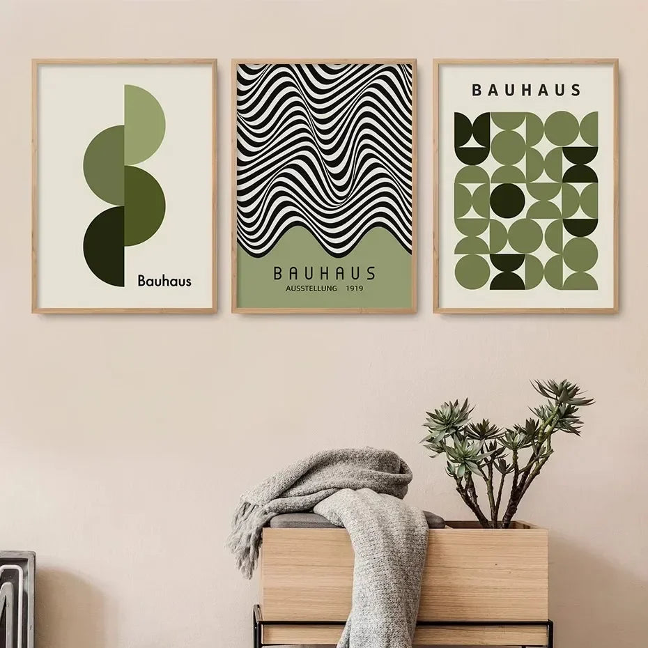 Affiche en toile BAUHAUS SCANDINAVE VERT