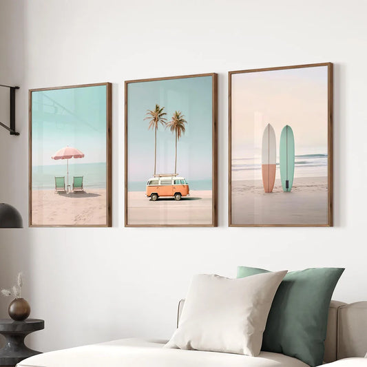 Affiche en toile RETRO SURF BEACH