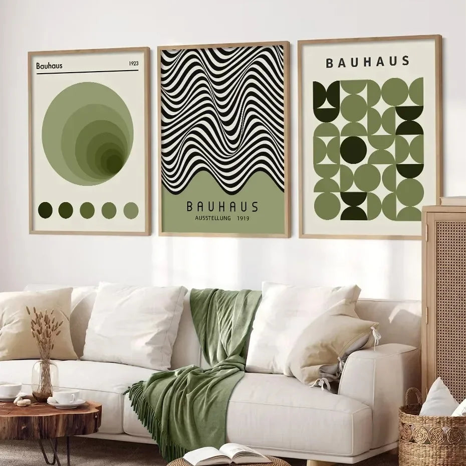 Affiche en toile BAUHAUS SCANDINAVE VERT