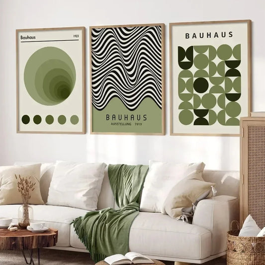 Affiche en toile BAUHAUS SCANDINAVE VERT