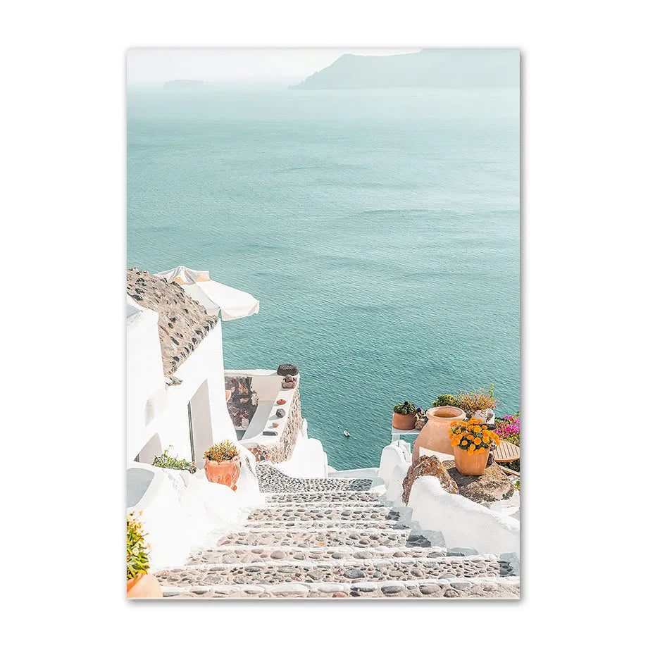 Affiche en toile SANTORINI BEACH