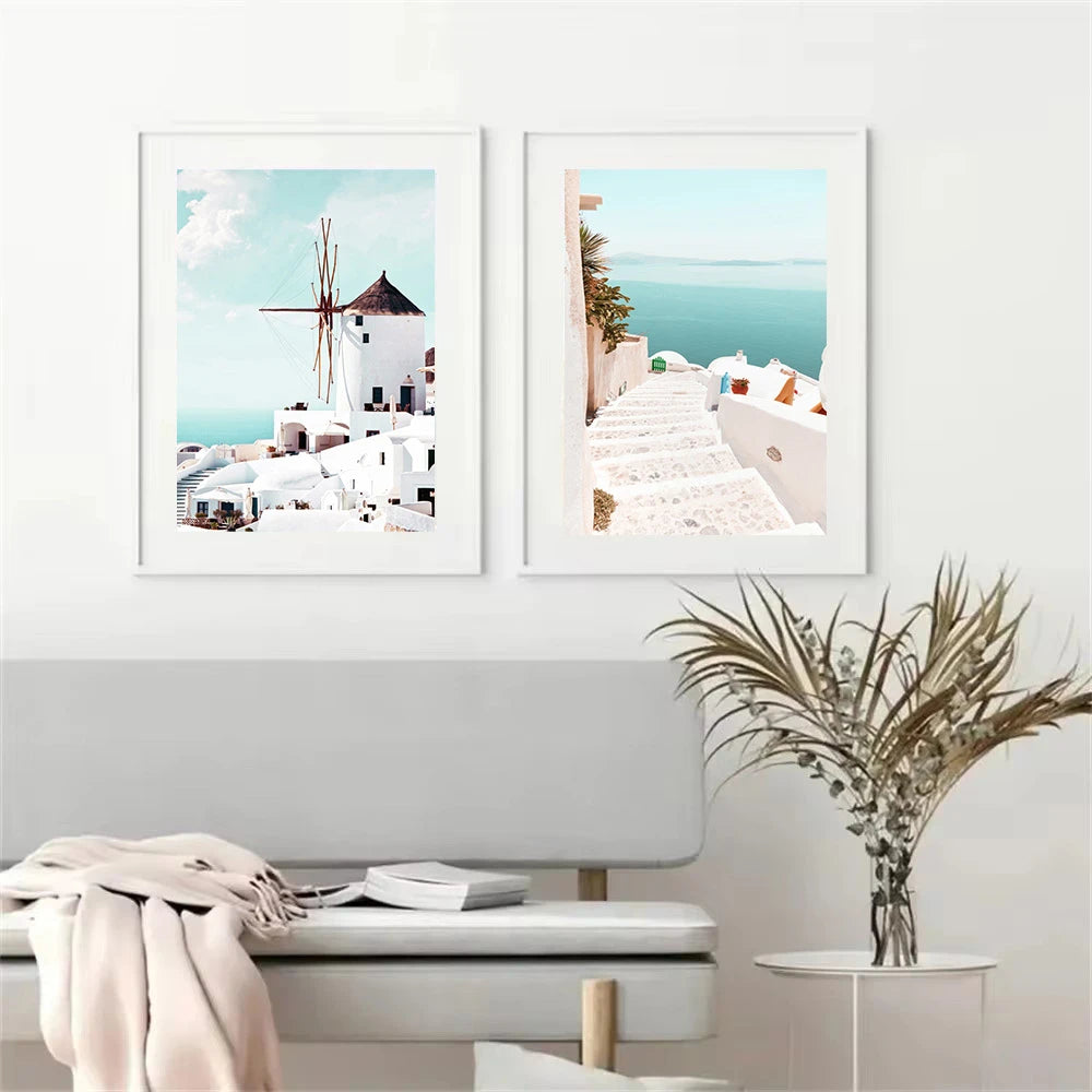 Affiche en toile ISLAND SANTORINI