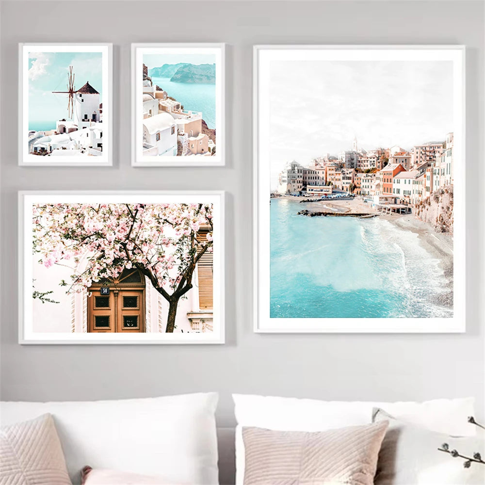 Affiche en toile ISLAND SANTORINI