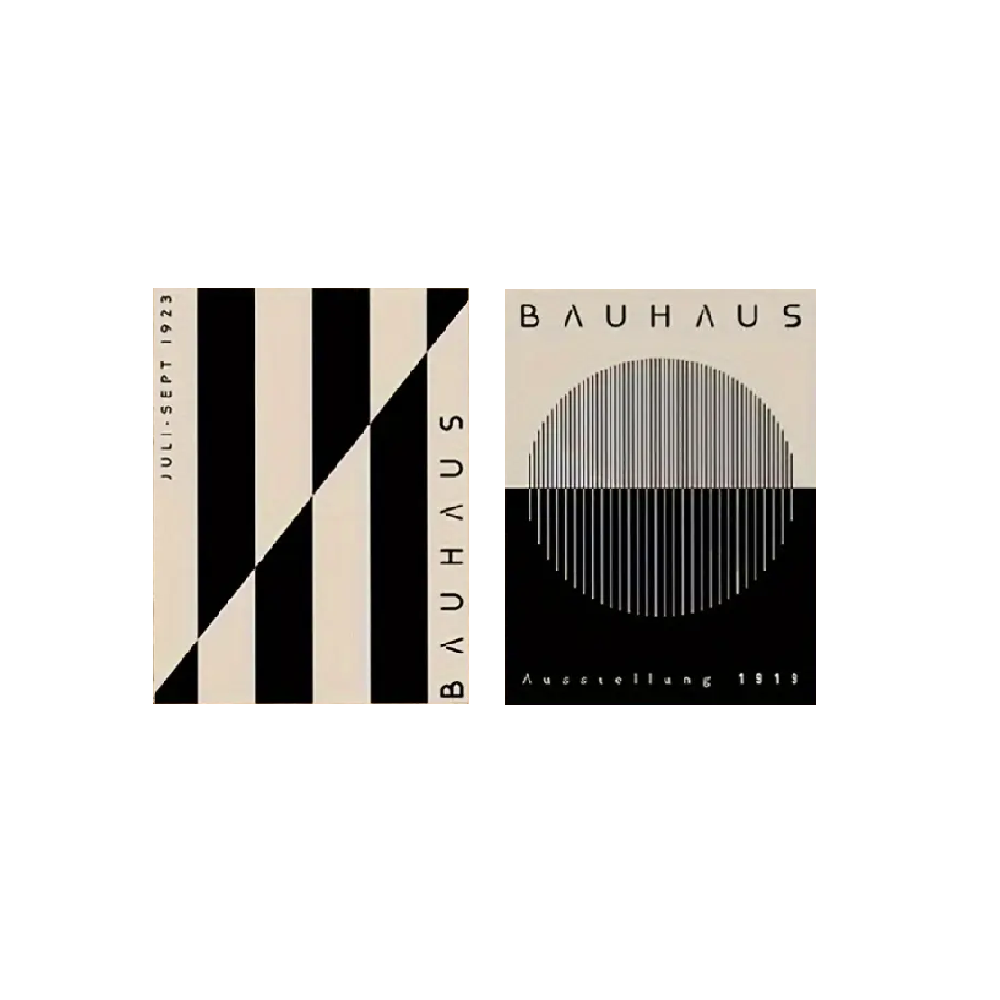 Set de 2 affiches BAUHAUS NOIR ET BLANC
