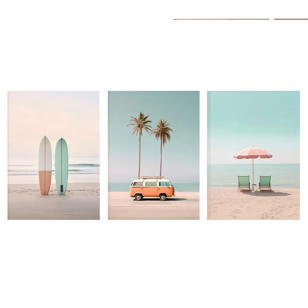 Affiche en toile RETRO SURF BEACH