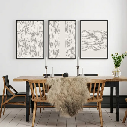 Affiche en toile abstraite BEIGE BLACK MODERN
