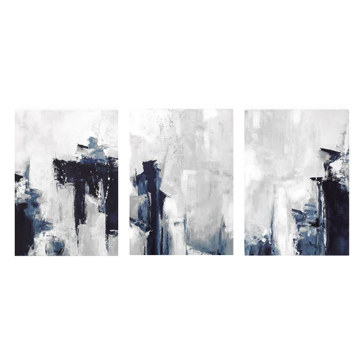 Affiche en toile abstraite BLUE AND GREY