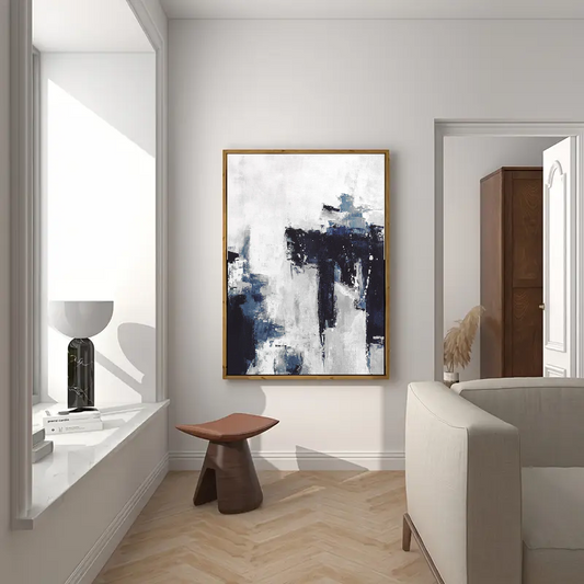 Affiche en toile abstraite BLUE AND GREY