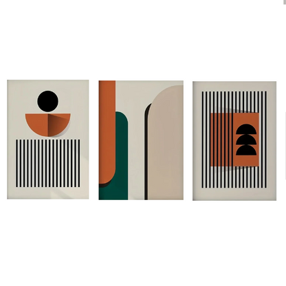 Set de 3 affiches en toile inspiration BAUHAUS BOHEME GEOMETRIQUE