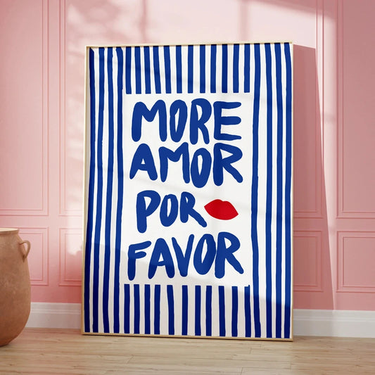 Affiche en toile "More amor por favor"