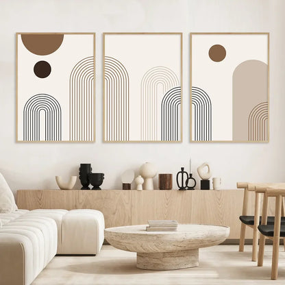 Set de 3 affiches en toile abstraite ARCHY