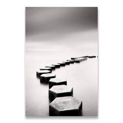 Affiche en toile noir et blanc AU BORD DU LAC