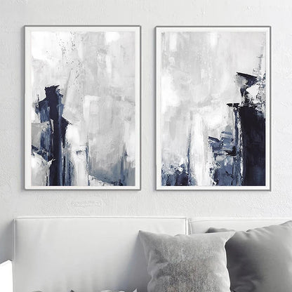 Affiche en toile abstraite BLUE AND GREY