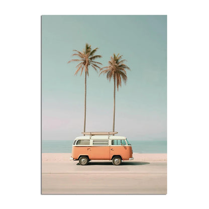 Affiche en toile RETRO SURF BEACH
