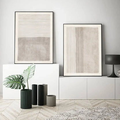 Affiche en toile abstraite BEIGE GRAY
