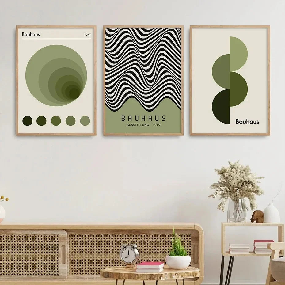 Affiche en toile BAUHAUS SCANDINAVE VERT