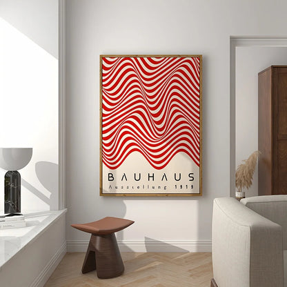 Set de 2 affiches en toile BAUHAUS RETRO ROUGE