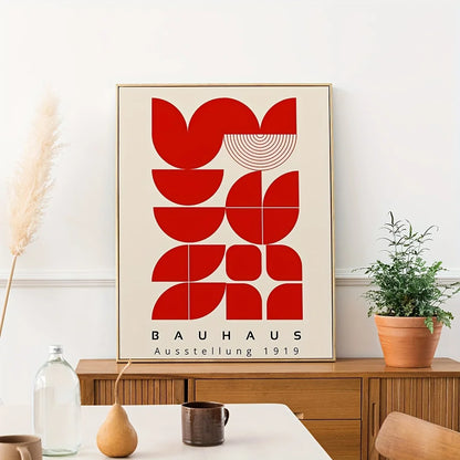 Set de 2 affiches en toile BAUHAUS RETRO ROUGE