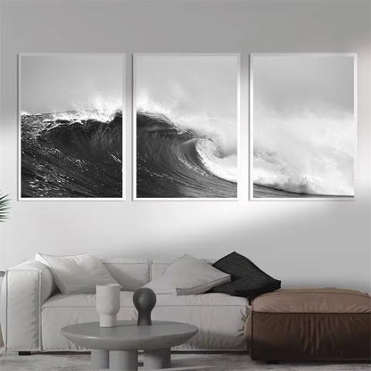 Set de 3 affiches en toile OCEAN WAVES