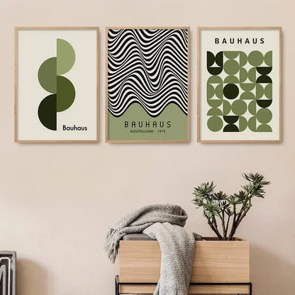 Affiche en toile BAUHAUS SCANDINAVE VERT