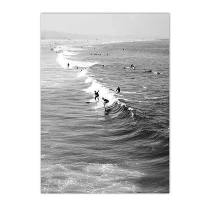 Affiche en toile noir et blanc SURFING BUS
